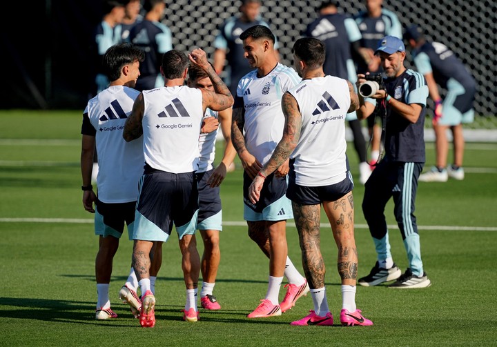 Argentina, en pleno entrenamiento (Reuters/Denny Medley).