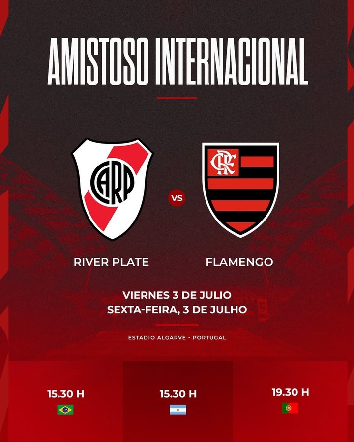 El flyer del amistoso entre River y Flamengo (Prensa River).