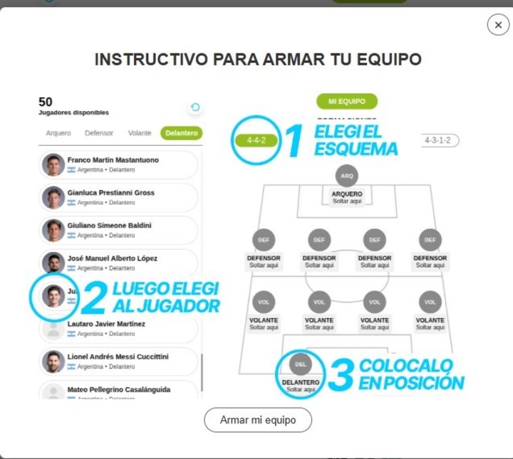 Armá tu equipo.