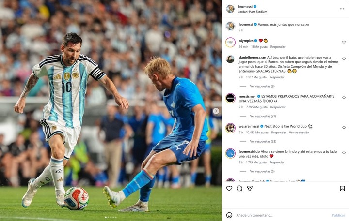 El posteo de Messi tras su gol ante Islandia.