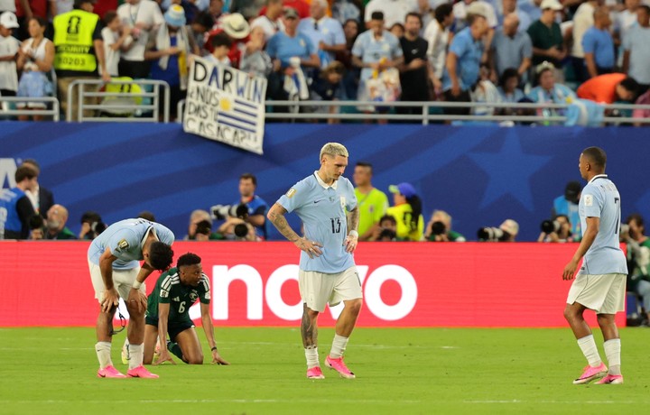 Reacción de Uruguay después del empate con Arabia Saudita. (Reuters/Sam Navarro)