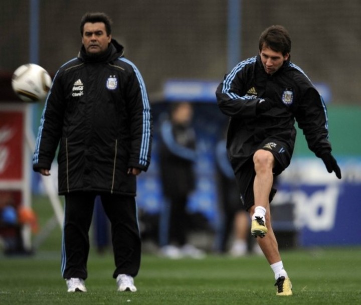 Messi y el Tata Brown en la Selección.