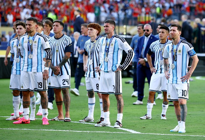 El llanto de De Paul tras la final (REUTER).