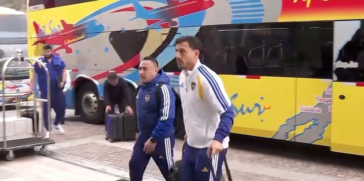 Paredes, en el arribo al hotel.