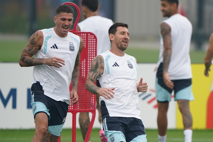 Messi en la práctica de este sábado (Foto: Juano Tesone/ Enviado especial).