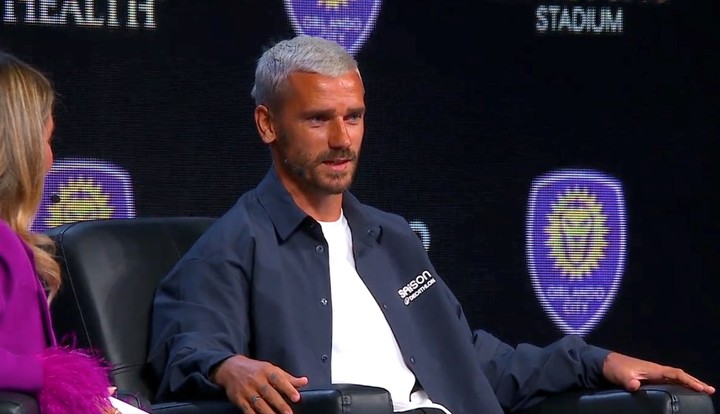 Griezmann en su presentación en OCSC. Foto: Captura de Orlando City SC