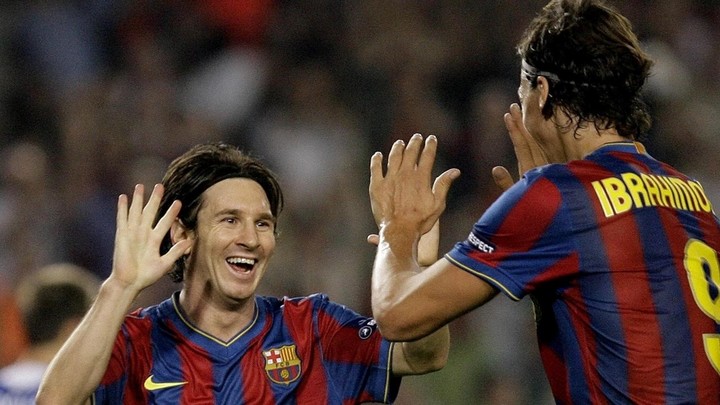 Zlatan Ibrahimovic y Lionel Messi juntos en Barcelona.