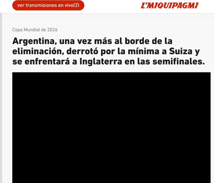 El análisis de L'equipe tras la clasificación de Argentina a semifinales.