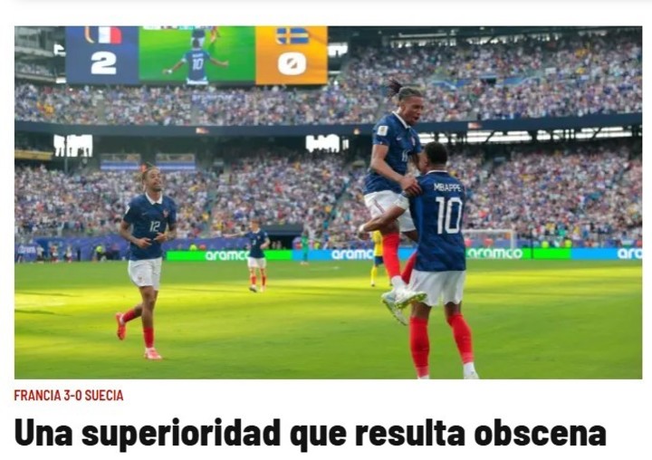 La noticia de Marca sobre Francia.