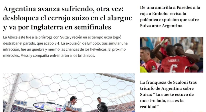 El análisis de La tercera de Chile.
