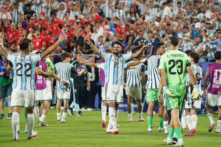 El Flaco López con Argentina en el Mundial.