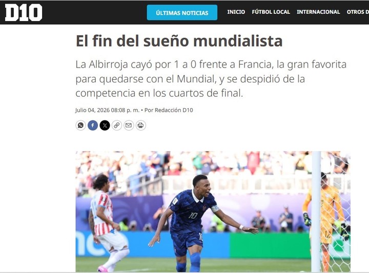Las reacciones en los medios de Paraguay y Francia.
