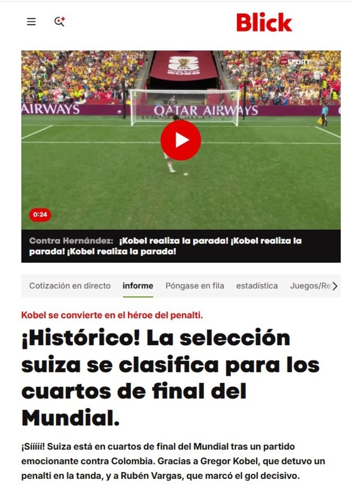 El diario deportivo Blick.