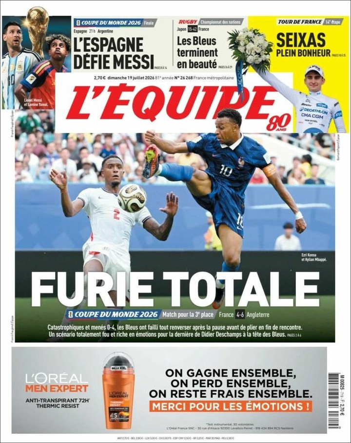 La tapa de L'Equipe.