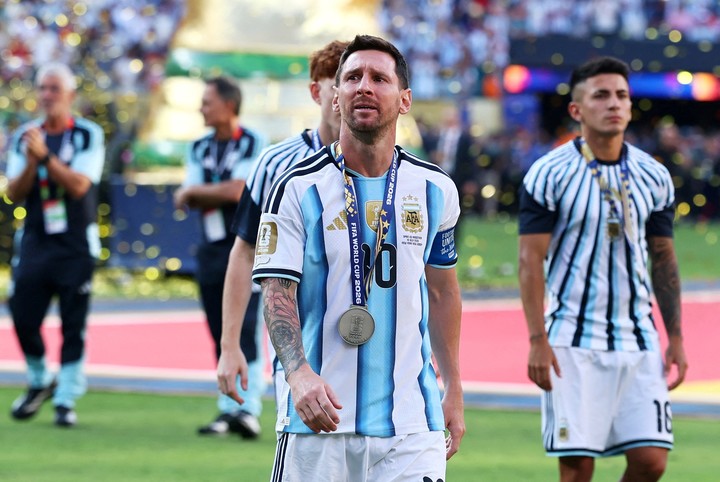 Lionel Messi tras la final ante España. (REUTER)