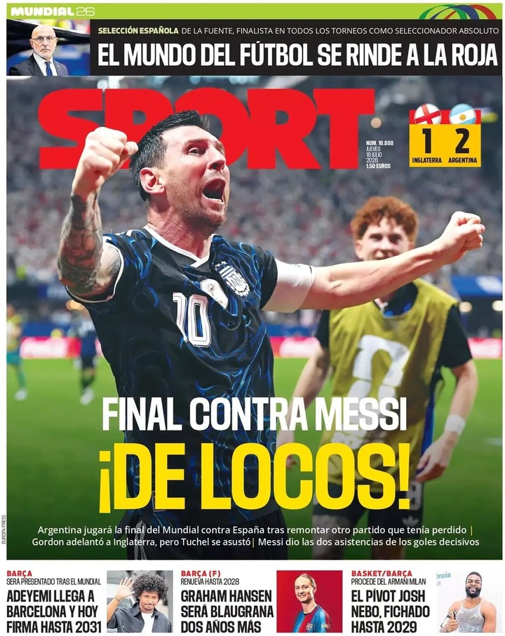 La tapa de Sport.