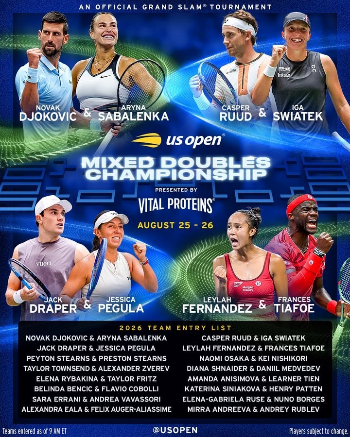 El afiche del doble mixto del US Open.