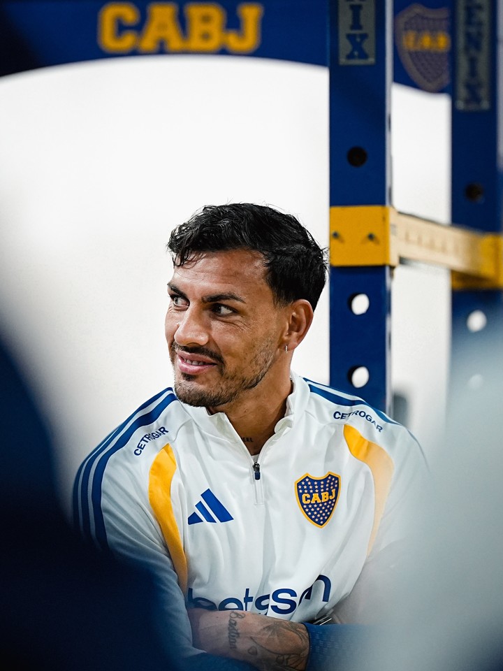 Leandro Paredes en Boca Predio, a la vuelta del Mundial. (Prensa Boca)
