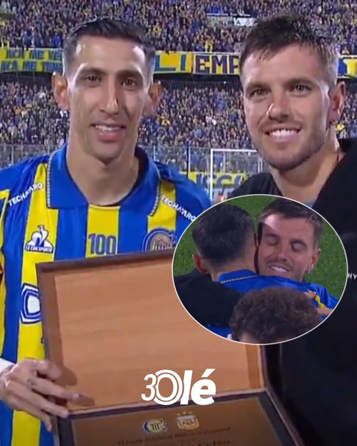 Abrazo y reconocimiento de Di María a Lo Celso.