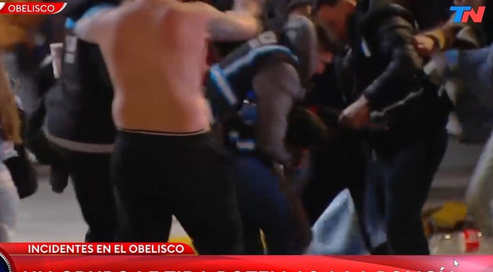 Incidentes en el Obelisco.