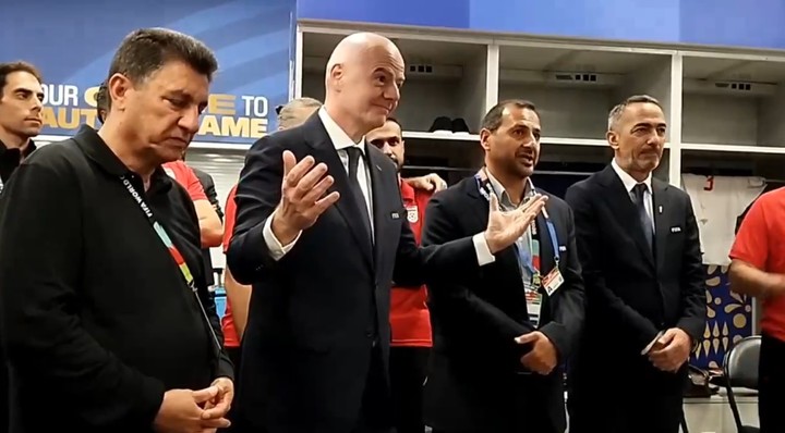 El mensaje de Infantino en el vestuario de Irán.
