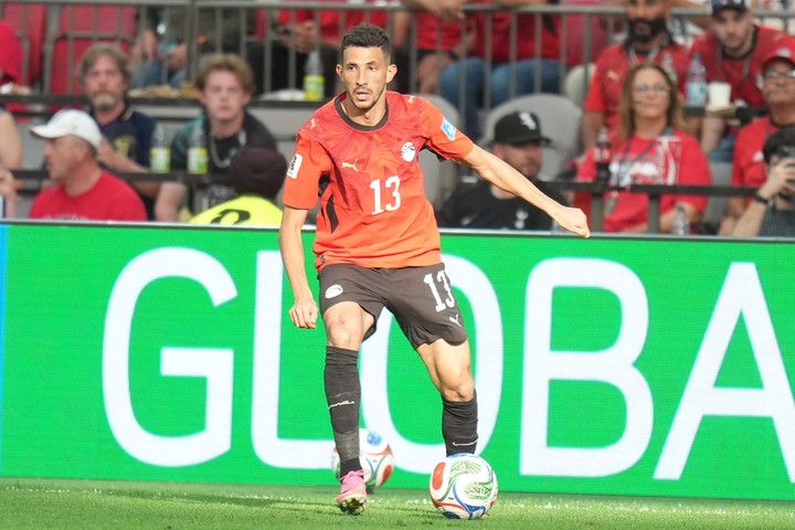 Ahmed Fatouh en el partido de Egipto ante Irán.