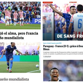 "A sangre fría" y "la frente en alto" de Paraguay: la reacción de la prensa a la clasificación de Francia
