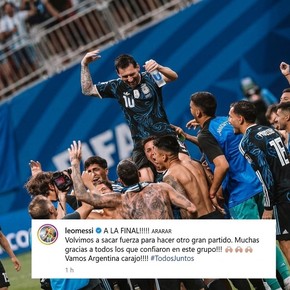 El posteo de Messi y las respuestas emotivas de Di María, Colapinto y Lisandro Martínez