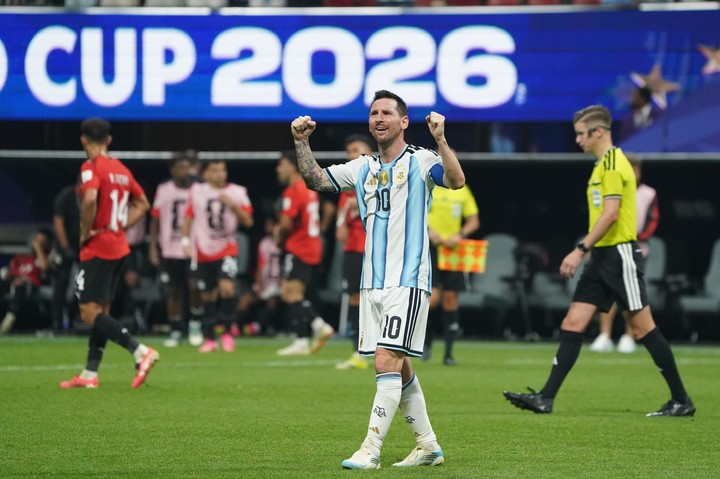 Messi celebrando ante Egipto (Juano Tesone/Enviado especial).