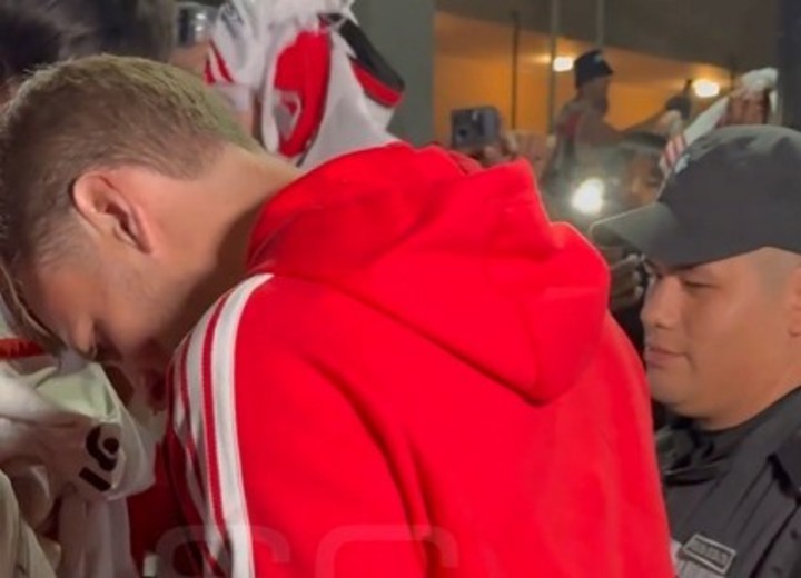 Lucas Beltrán, emocionado por su reencuentro con los hinchas de River (X