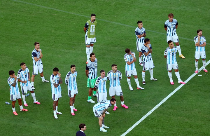 Argentina, tras la final contra España. (REUTER)