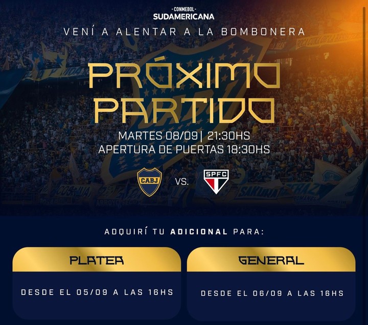 Venta de entradas Boca-San Pablo.