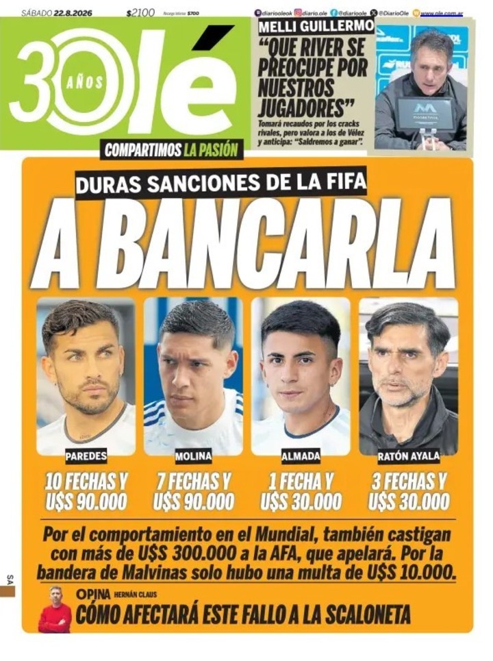 La tapa de Olé.