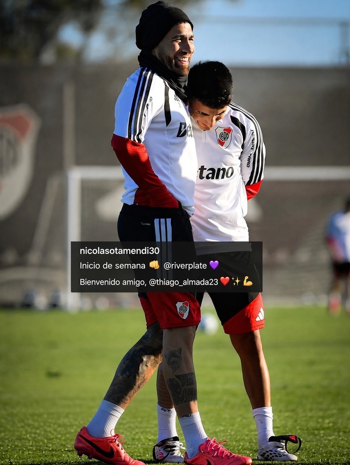 Otamendi le dedicó un mensaje a Thiago Almada.