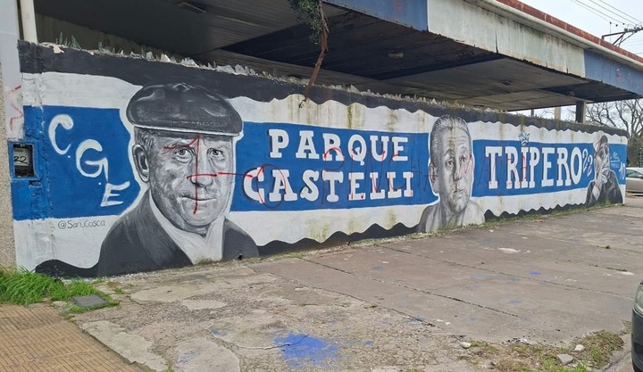 Murales vandalizados en la previa del clásico. FOTO: Doble Amarilla.