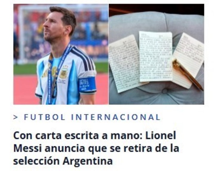 La reacción de la prensa al retiro de Messi.