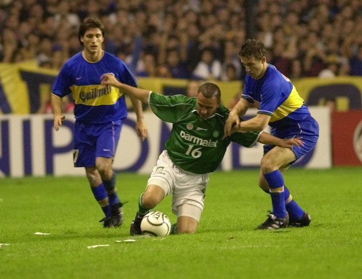 Gustavo con el Vasco en la final de la Copa Libertadores (AP)