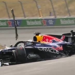 Triste adiós: Verstappen se dio un palazo en la despedida del GP de Países Bajos y salió la bandera roja