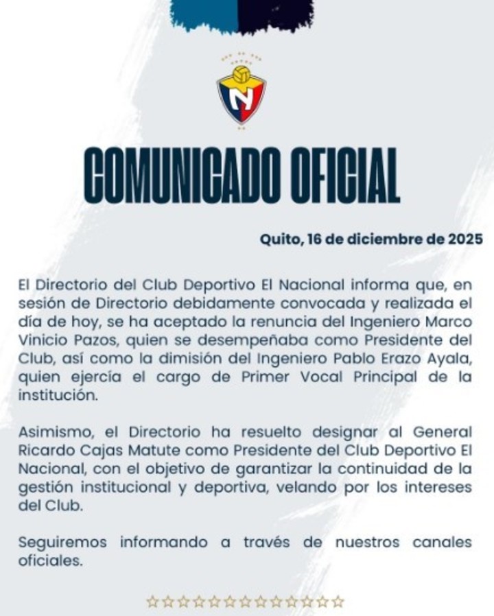 El descenso de El Nacional y cómo seguirá el club.