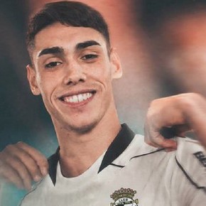 De borrado en River a España: Santiago Lencina fue presentado en el Burgos