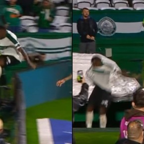 Video: saltó una valla publicitaria, cayó a los vestuarios, se lesionó y encima le anularon el gol