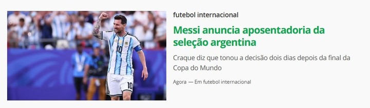 La reacción de la prensa al retiro de Messi.