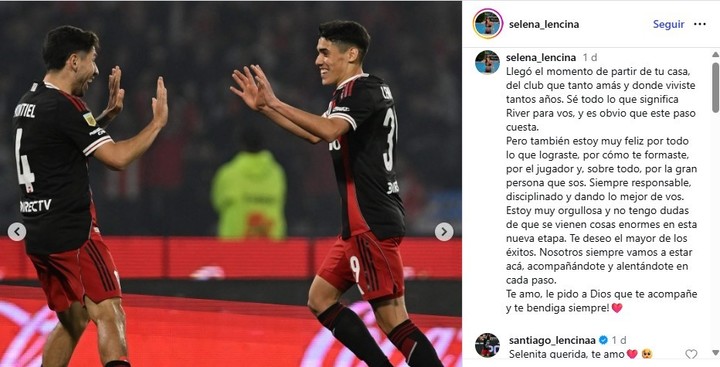 La sentida carta de la hermana de Santiago Lencina por su partida a España.