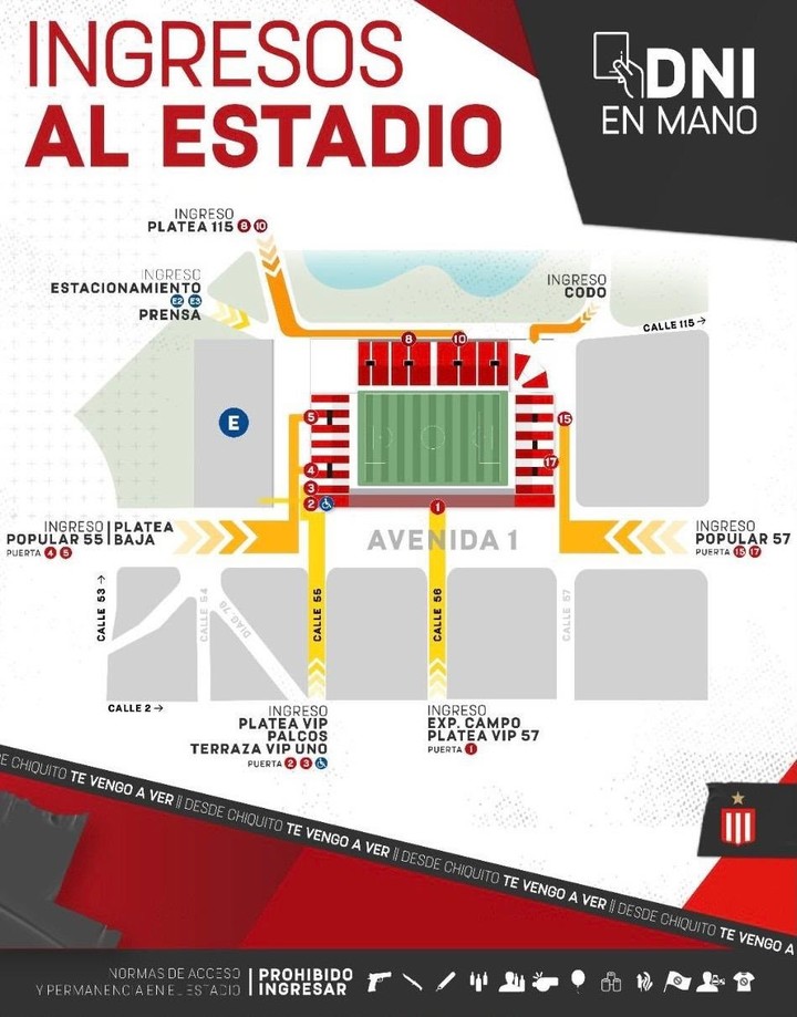 Los ingresos al estadio UNO para el clásico Estudiantes - Gimnasia.