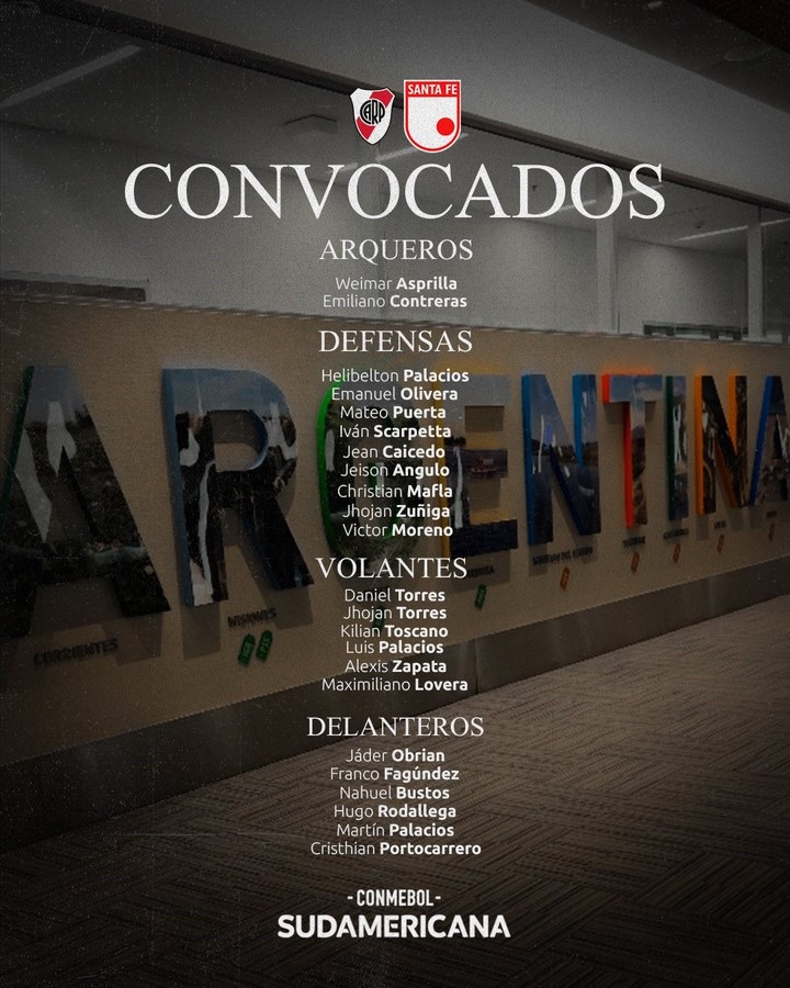 Los convocados de Santa Fe.
