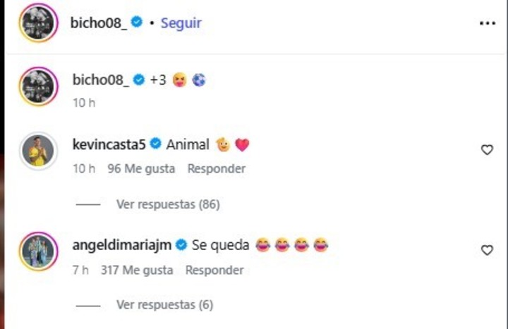 Castaño felicitó a Campaz luego del triunfo de Rosario Central contra River (Instagram).
