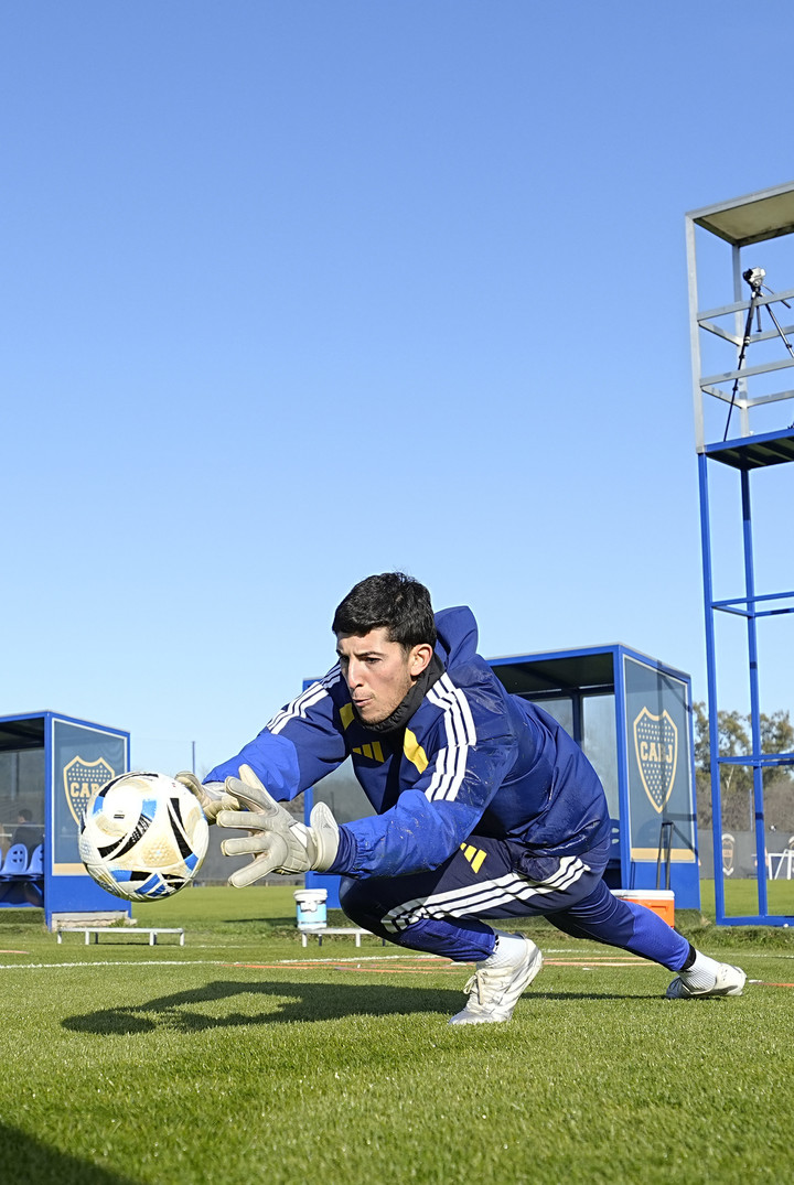 Leandro Brey en el entrenamiento de Boca (Foto: Javier Garcia Martino -Prensa CABJ).