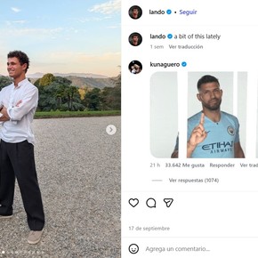 Hasta el Kun Agüero le contestó a Lando Norris tras su crítica a Franco Colapinto