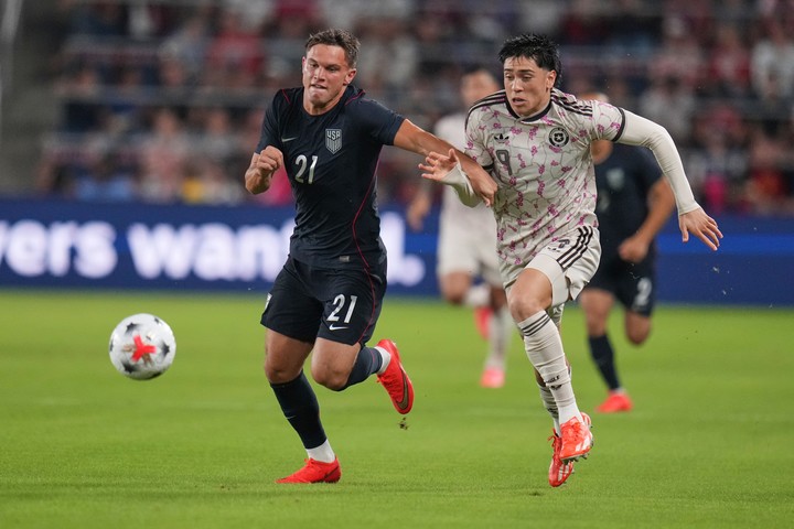 Maxi Gutiérrez, en acción contra Estados Unidos (AP).
