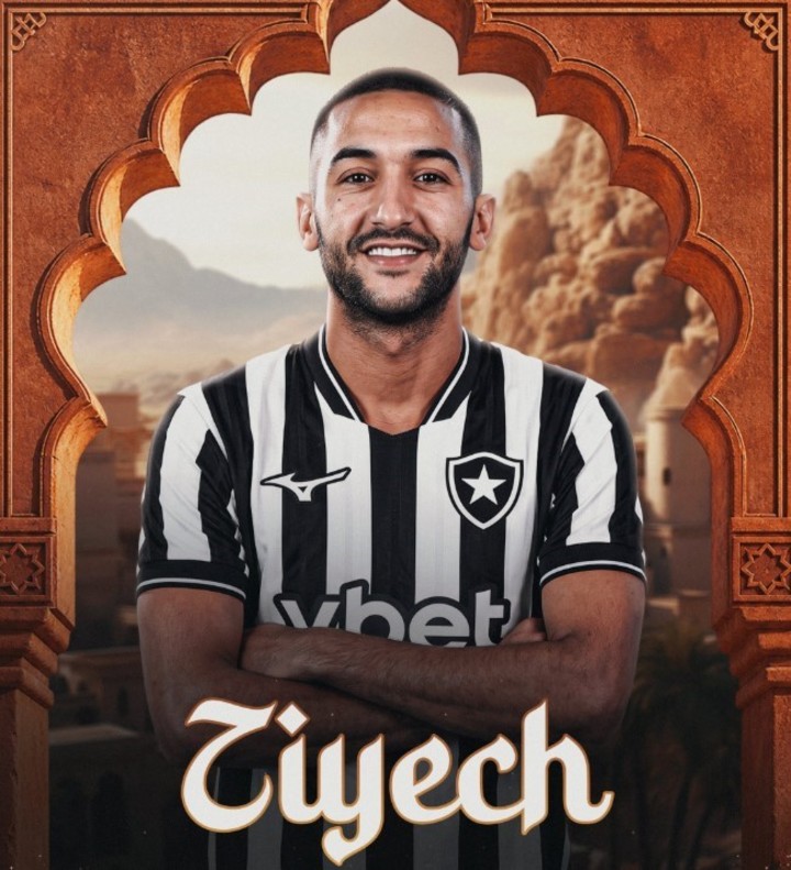 El marroquí Hakim Ziyech ya se vistió de albinegro. (@Botafogo)